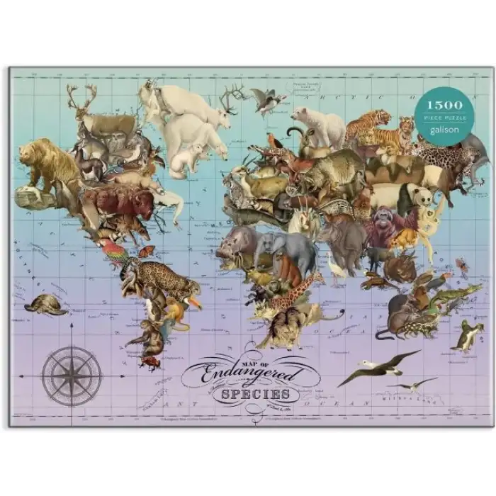 Galison Kelebek Görünümlü Dünya Haritası Puzzle