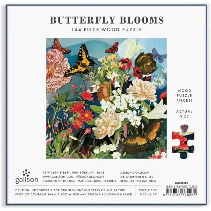 Galison Kelebekli Çiçekler Ahşap Puzzle