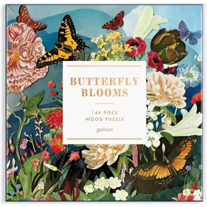 Galison Kelebekli Çiçekler Ahşap Puzzle