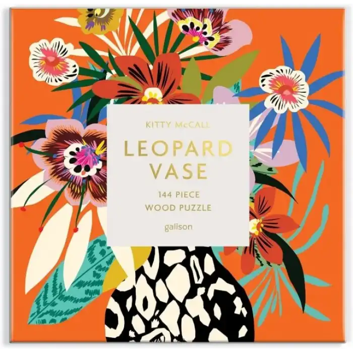 Galison Leopar Desenli Vazo Ahşap Puzzle