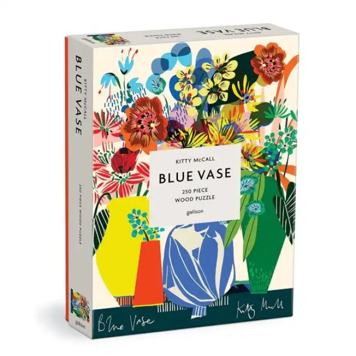 Galison Mavi Vazo Ahşap Puzzle