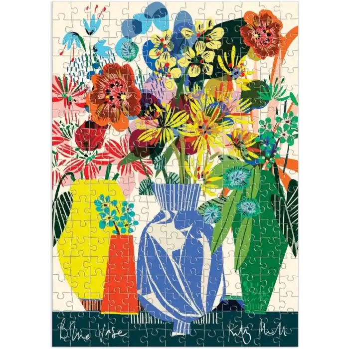 Galison Mavi Vazo Ahşap Puzzle