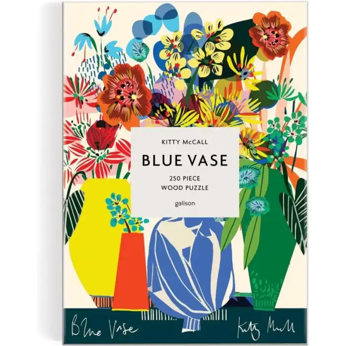 Galison Mavi Vazo Ahşap Puzzle