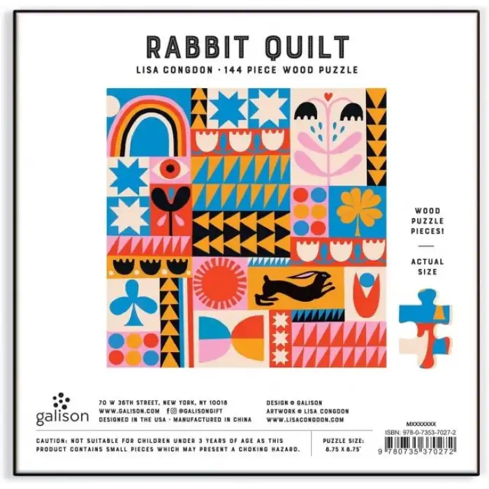 Galison Tavşanlı Yorgan Ahşap Puzzle