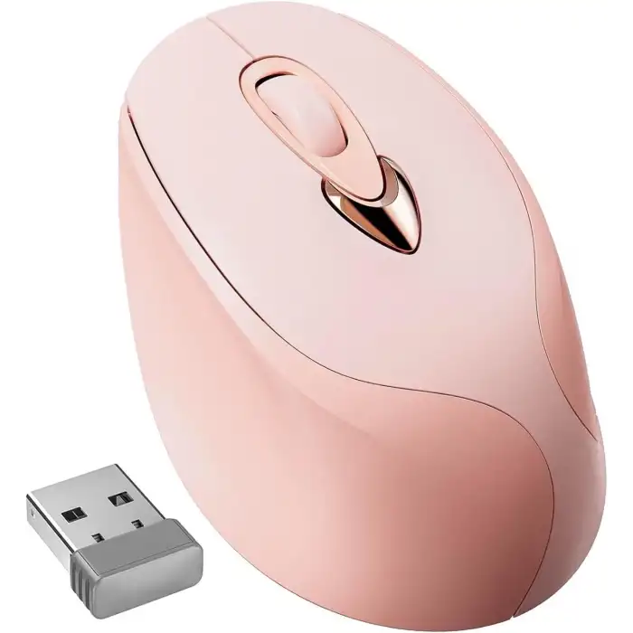 Gamextrem 2.4G USB Şarj Edilebilir Kablosuz Mouse, Sessiz Tıklama - Pembe