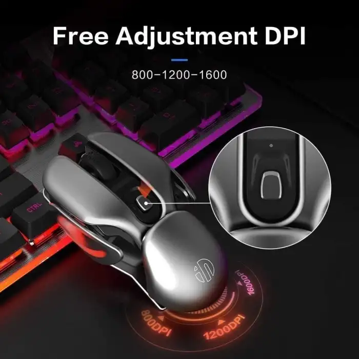 Gamextrem Şarj Edilebilir Ergonomik Sessiz Mouse 2.4G USB Alıcı Mekanik Stili