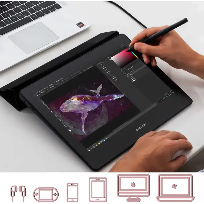 GAOMON PD1220 11.6 Inc Grafik Çizim Tableti - Kömür Grisi