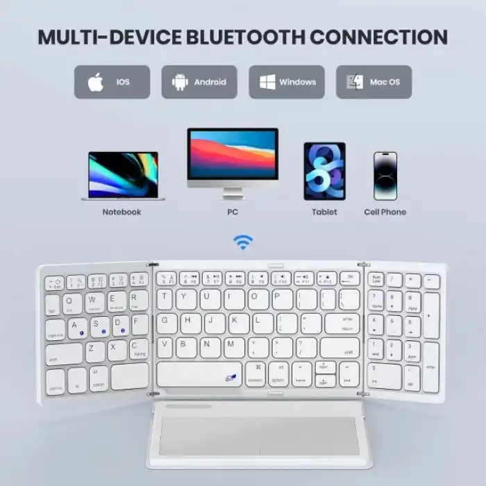 GEODMAER Büyük Touchpad Katlanabilir Bluetooth Klavye