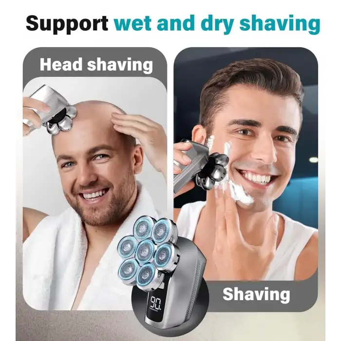 Gisaae Geliştirilmiş 7D Baş Tıraş Makineleri - Kel Erkekler İçin