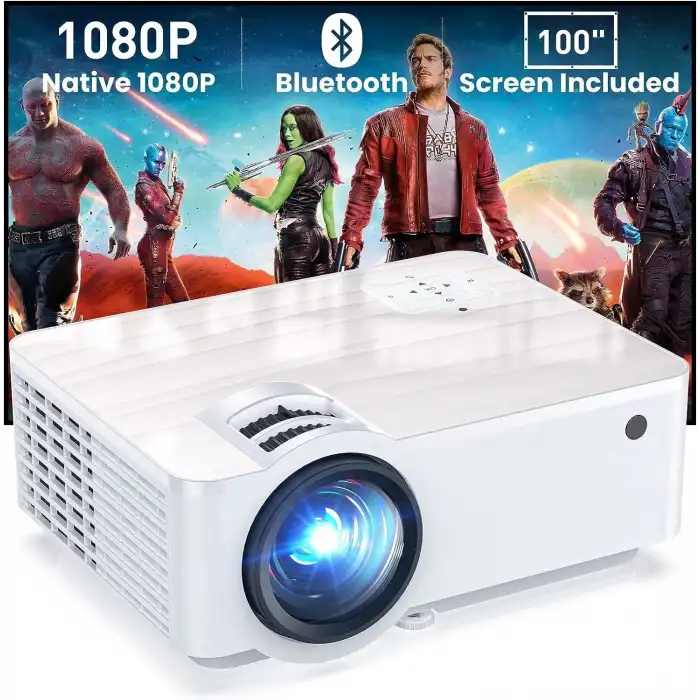 Groview 1080P Bluetooth Mini Projektör - 100 Inc