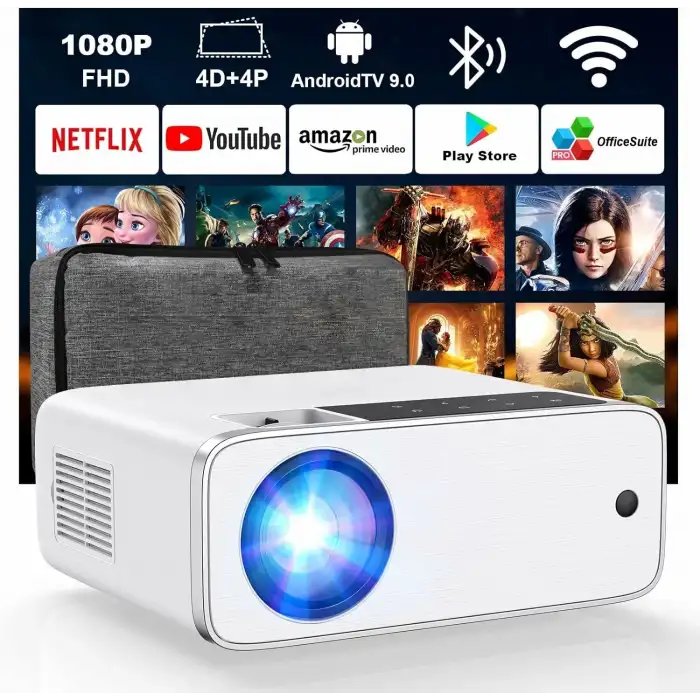 Groview - WiFi ve Bluetooth Özellikli Android TV 9.0 Mini Projektör