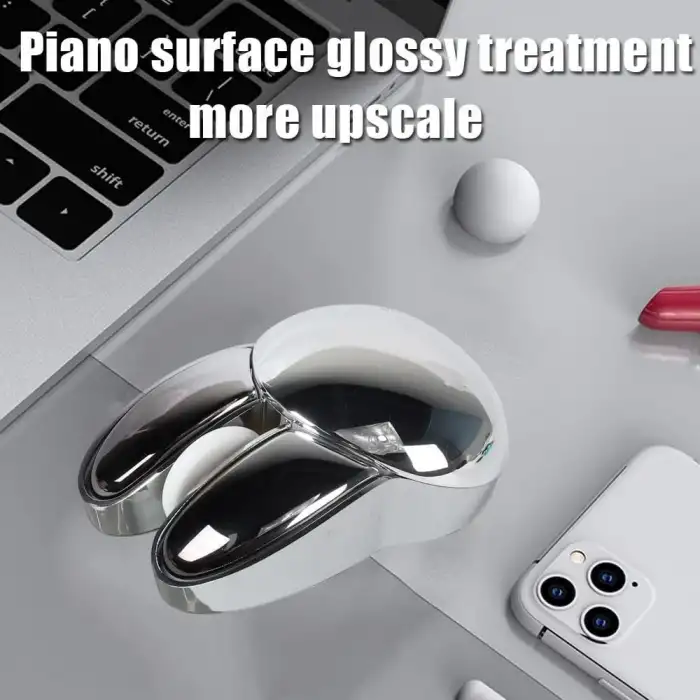 Guguelec Kablosuz Mouse, Sevimli Tavşan Bluetooth Çift Mod, Küçük - Gümüş