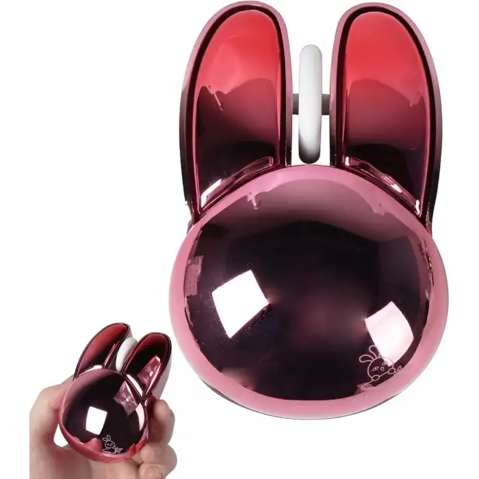 Guguelec Kablosuz Mouse, Sevimli Tavşan Bluetooth Çift Mod, Küçük - Kırmızı