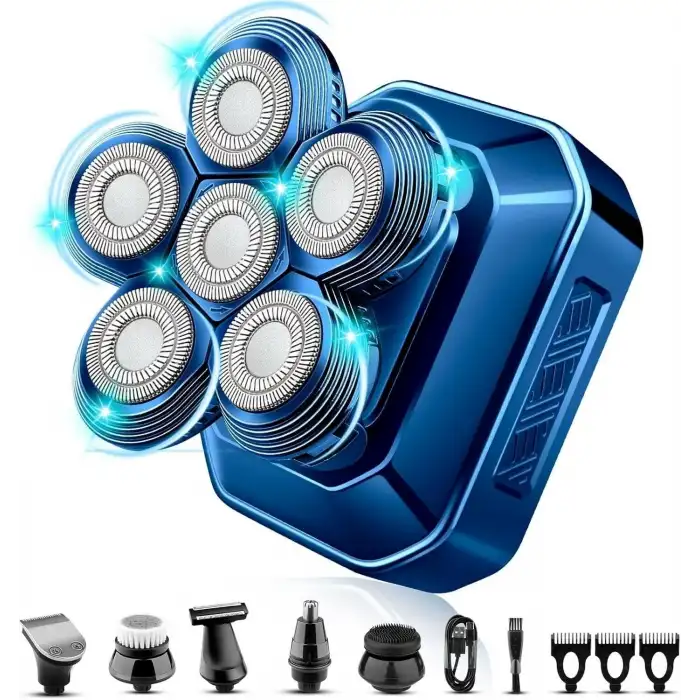 Handsomeface 6D Saç Tıraş Makinesi, 6sı 1 Arada Bakım Seti - Mavi