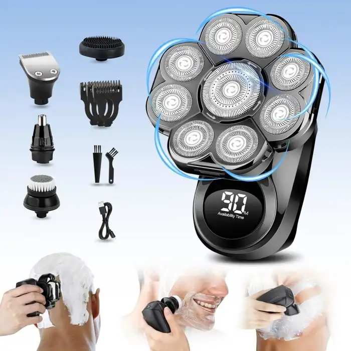 Handsomeface 9D Elektrikli Baş Tıraş Makinesi Geliştirilmiş - Siyah