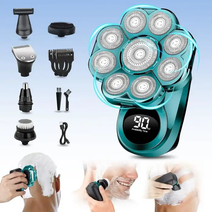 Handsomeface 9D Elektrikli Baş Tıraş Makinesi Geliştirilmiş - Yeşil