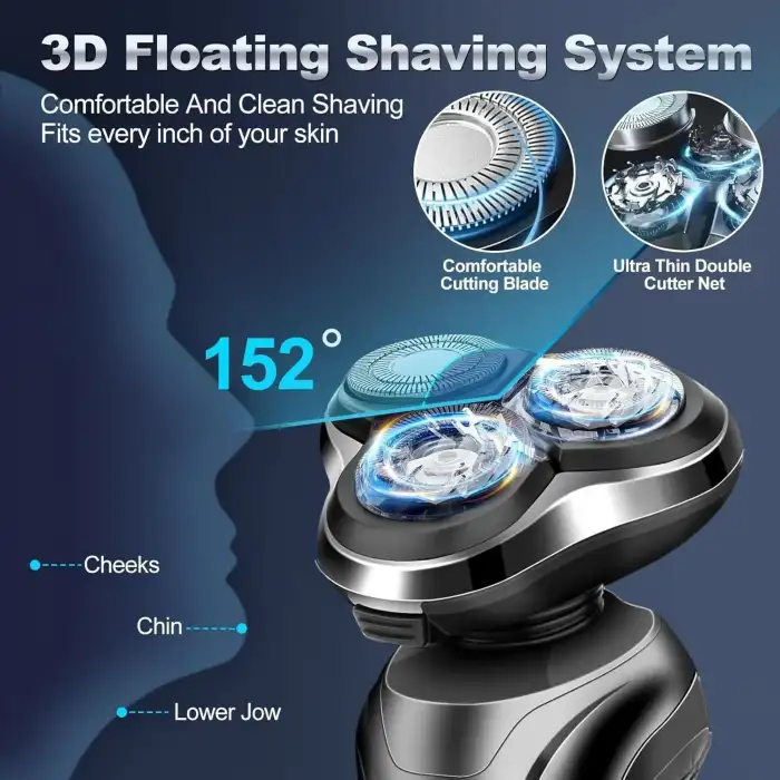 Handsomeface Elektrikli Tıraş Makinesi Döner Yedek/Su Geçirmez - Gri