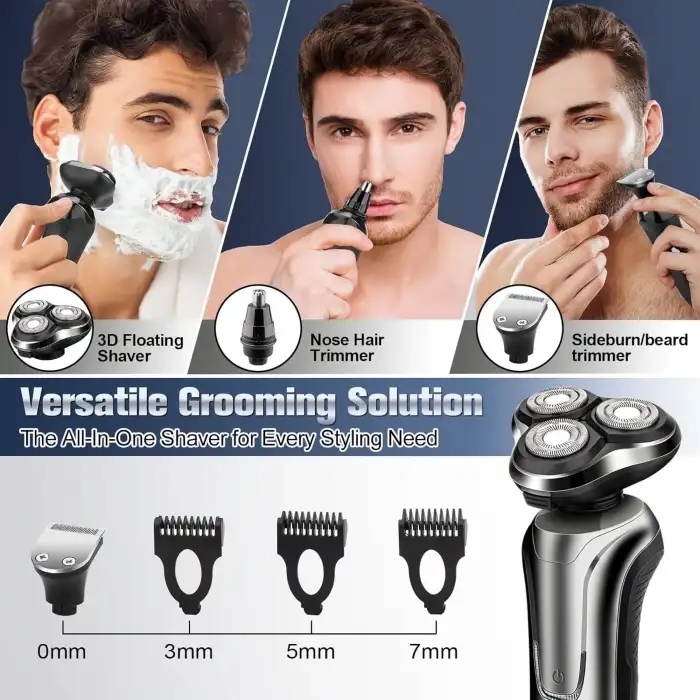 Handsomeface Elektrikli Tıraş Makinesi Döner Yedek/Su Geçirmez - Gri