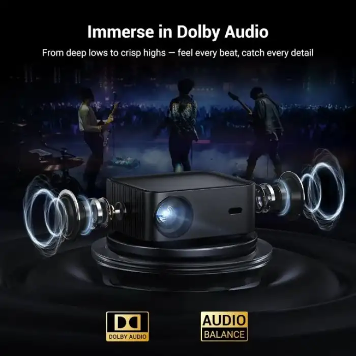 HAPPRUN 1500 ANSI Akıllı Projektör, 4K 300 Ekran