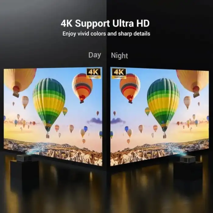 HAPPRUN 2000 ANSI 4K Full HD Projektör 300 Ekran