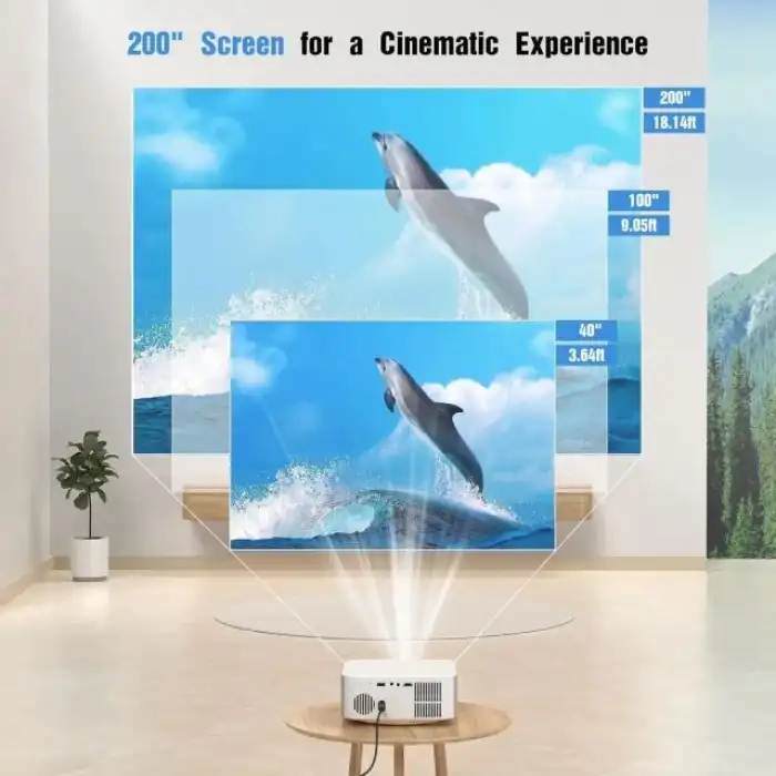 HAPPRUN [Elektrikli Odaklama] Mini Projektör