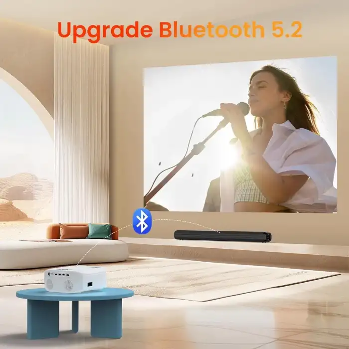 Happrun Projektör, WiFi ve Bluetooth - Telefonlar için Ekranlı 12000L Yerel 1080P