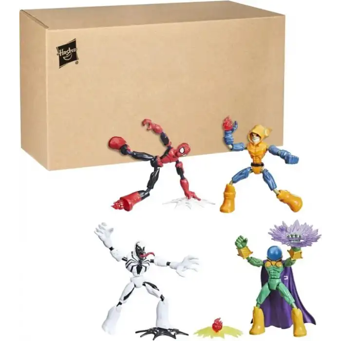 Hasbro Spider Man Marvel Bend and Flex 4lü Figür Seti