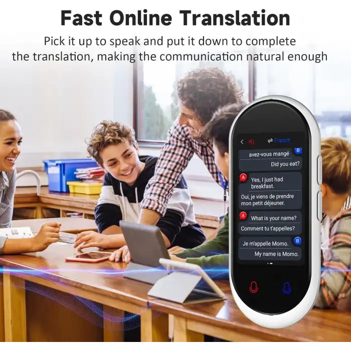 HASLED 5 Yönlü Taşınabilir Tercüman WiFi Gerektirmez 138 Dil - Beyaz