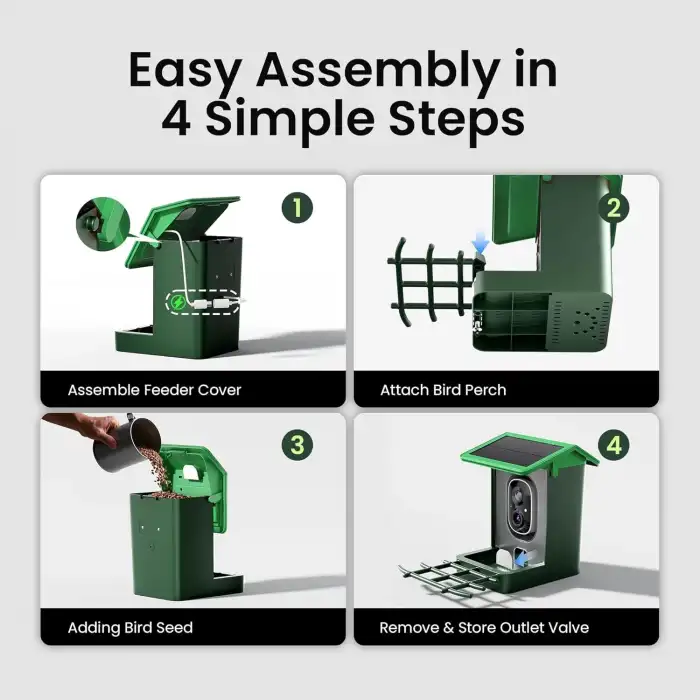 Heapets Kamera, Güneş Enerjili 2K HD Video - Çimen Yeşili