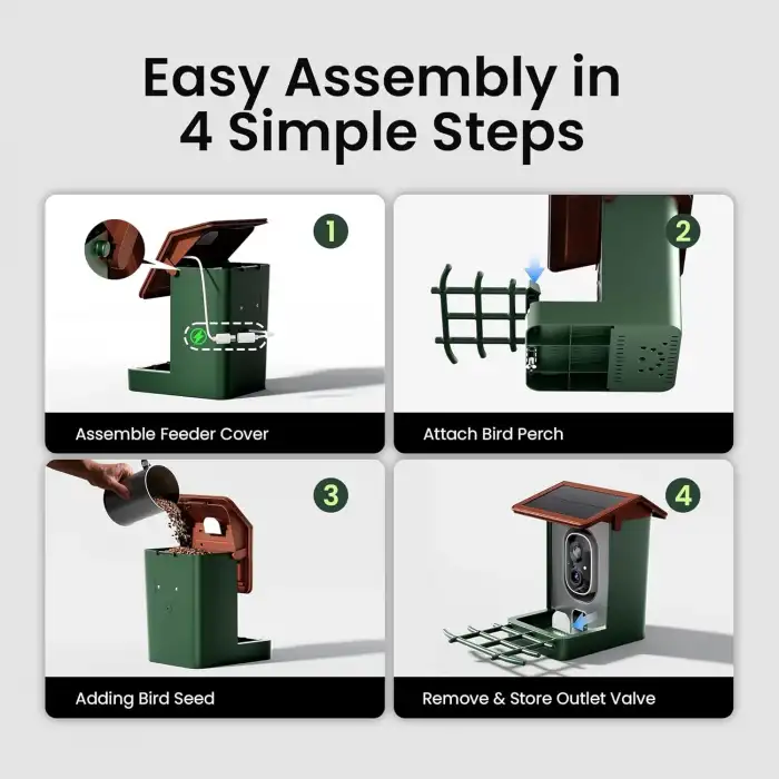 Heapets Kamera, Güneş Enerjili 2K HD Video - Kahverengi