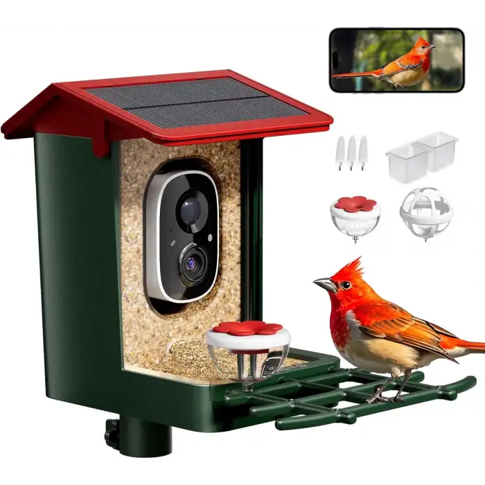 Heapets Kamera, Güneş Enerjili 2K HD Video - Kırmızı