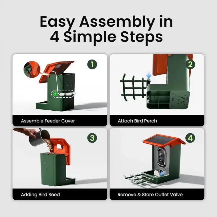 Heapets Kamera, Güneş Enerjili 2K HD Video - Turuncu