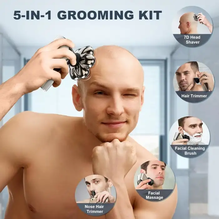 Hexus 7D Çıkarılabilir Baş Tıraş Makinesi Kuru/Islak IPX7 Su Geçirmez