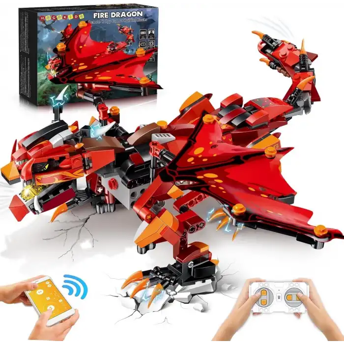 Hogokids Uzaktan ve APP Kontrollü Ejderha Yapım Seti (485 Parça)