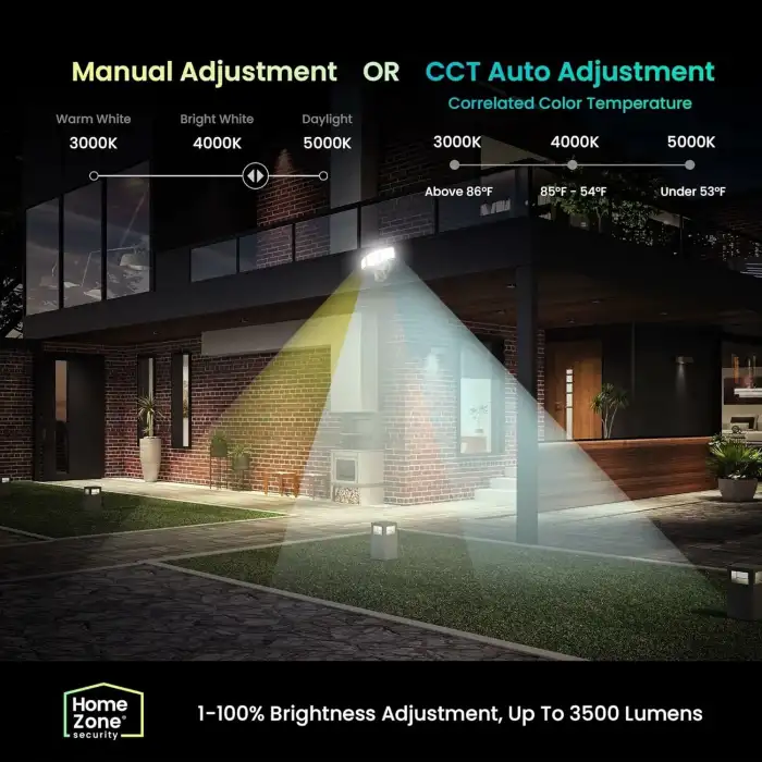 Home Zone Security Akıllı SMD LED Dış Mekan Projektörü, 3500LM, 3000-5000K