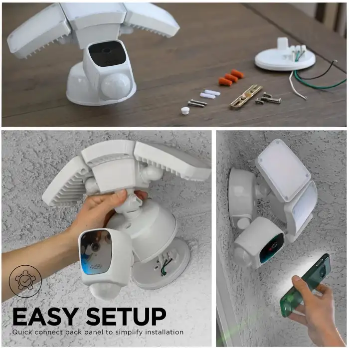 Home Zone Security Üç Kafalı Projektör Kamerası - Akıllı 2.4 GHz 1080P