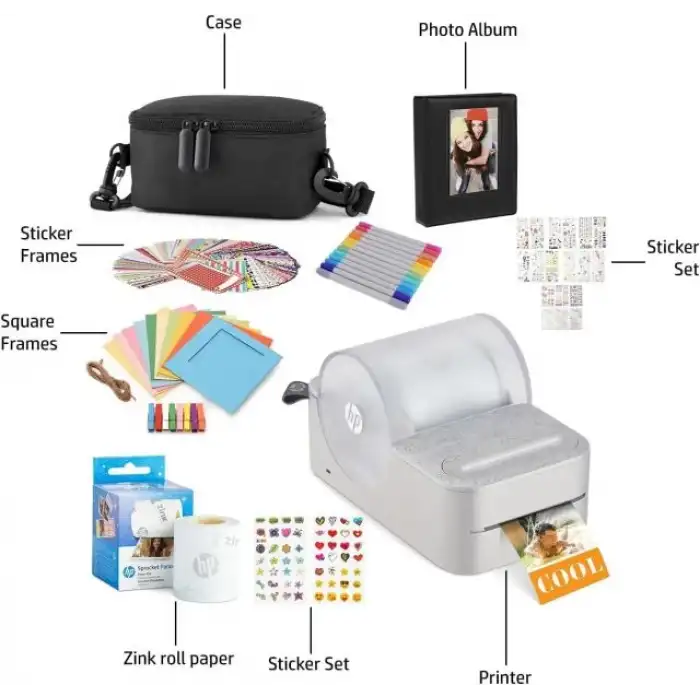 HP Sprocket Panorama Instant Taşınabilir Etiket ve Fotoğraf Yazıcısı Hediye Paketi