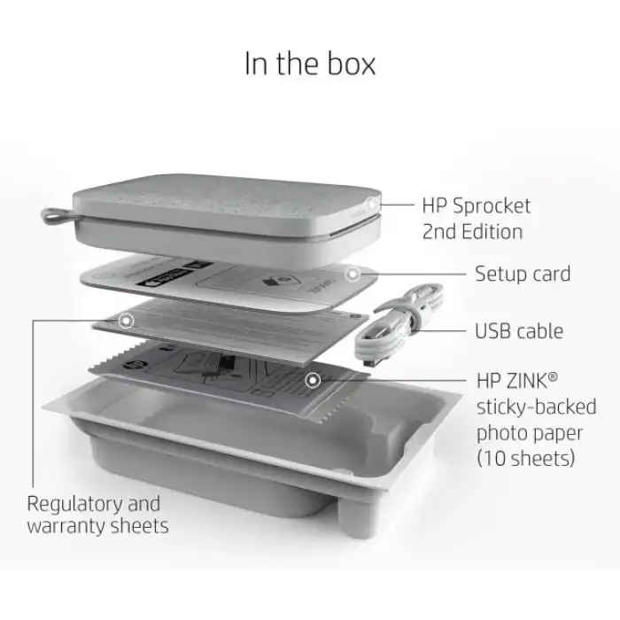 HP Sprocket Taşınabilir 2x3 Anında Fotoğraf Yazıcısı