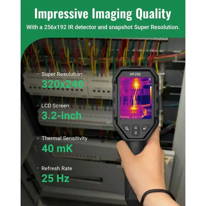 HSFTOOLS HF256 Termal Görüntüleme Kamerası, Süper Çözünürlük 320 x 240