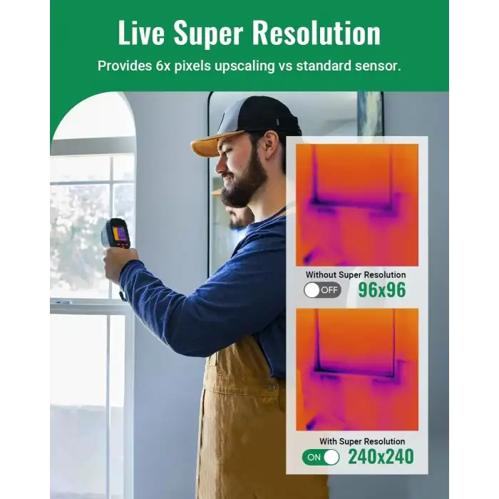 HSFTOOLS HF96 Termal Görüntüleme Kamerası, Süper Çözünürlük 240 x 240