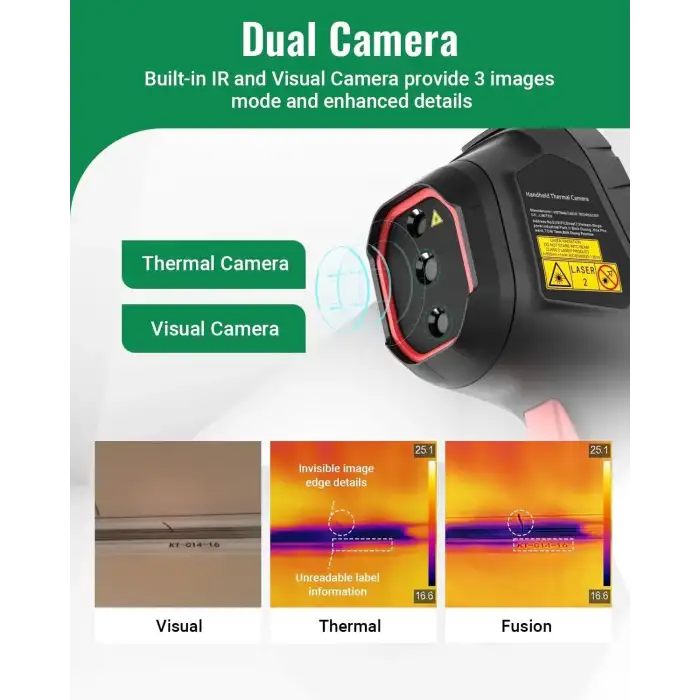 HSFTOOLS HF96V Görsel Kameralı Termal Kamera, Süper Çözünürlük 240 x 240