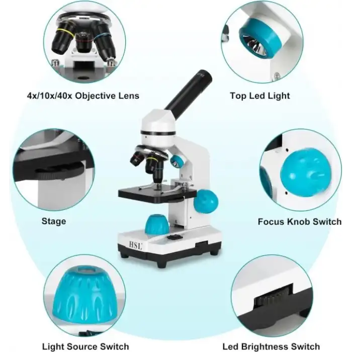 HSL 40X-2000X Bileşik Monoküler Mikroskop