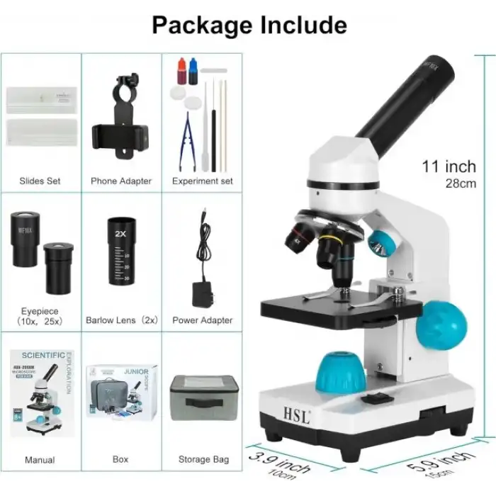 HSL 40X-2000X Bileşik Monoküler Mikroskop