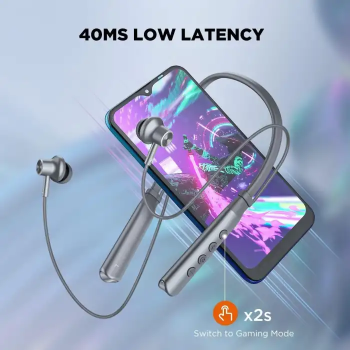 HTC Boyun Bantlı Bluetooth Kulaklık, Manyetik Stereo Kulaklık - Siyah