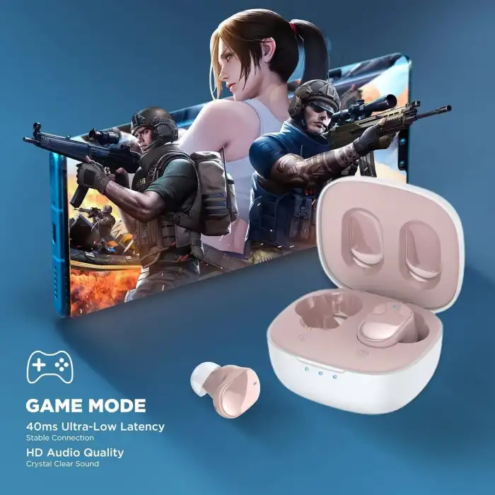 HTC True Kablosuz Kulaklıklar - Bluetooth 5.3, Kulak İçi Kulaklık - Pembe