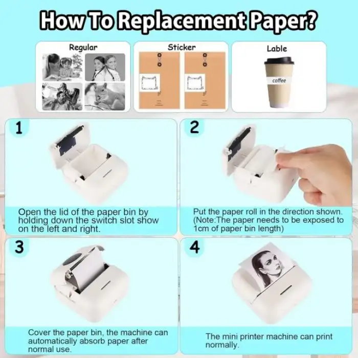 HuiJuKeJi Mini Etiket Yazıcısı