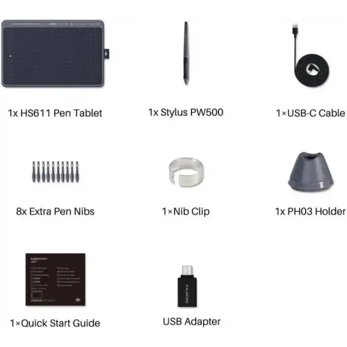 HUION HS611 Grafik Çizim Tableti