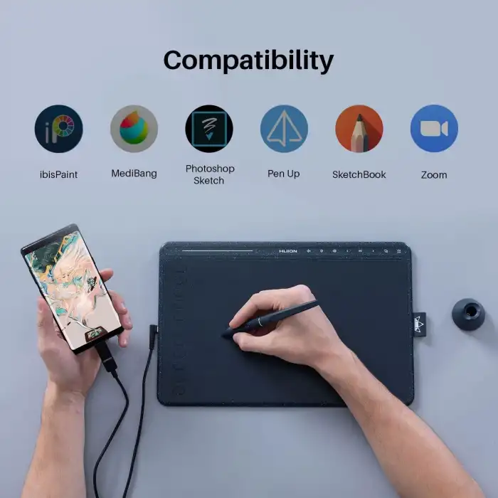 HUION HS611 Grafik Çizim Tableti - Android Destekli Kalem Tablet