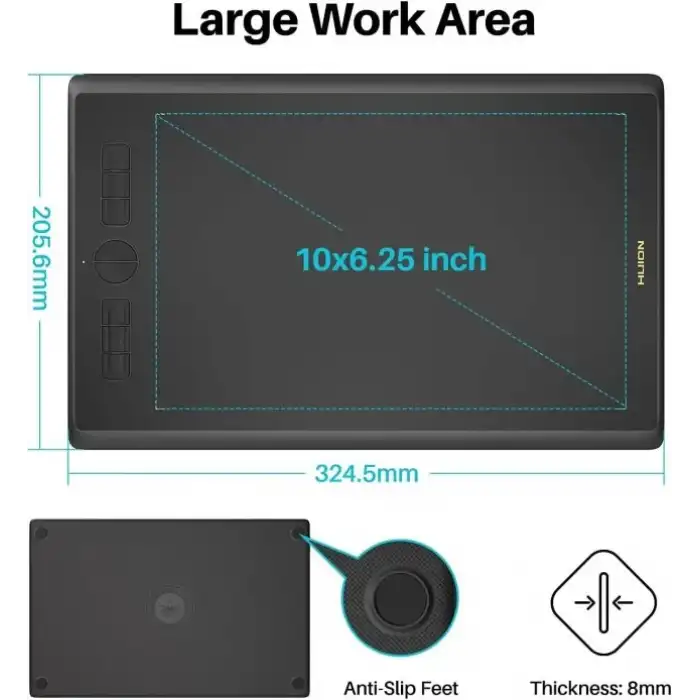HUION HS64 Başlangıç Seviyesi Çizim Grafik Tableti