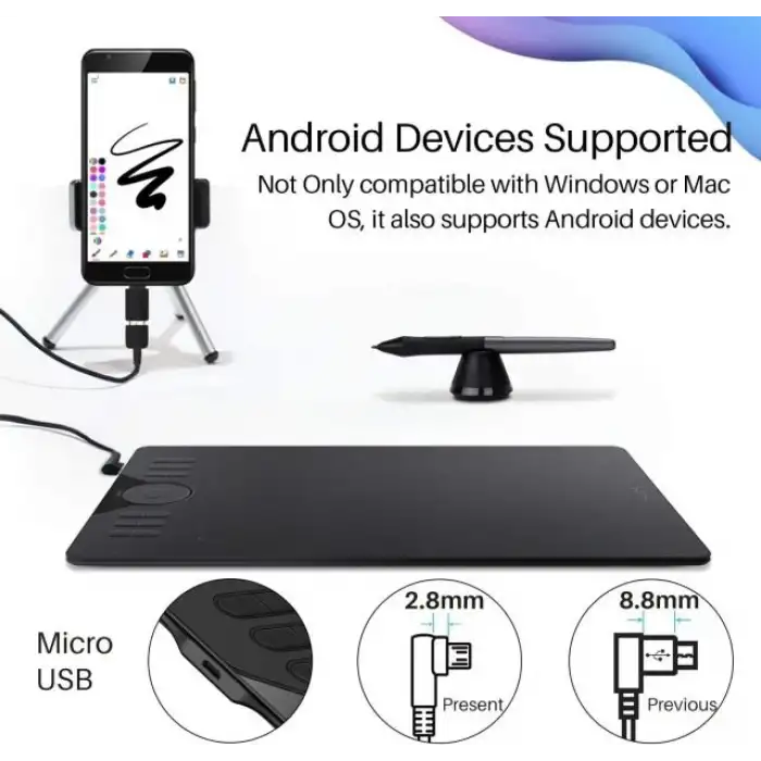 HUION HS64 Başlangıç Seviyesi Çizim Grafik Tableti